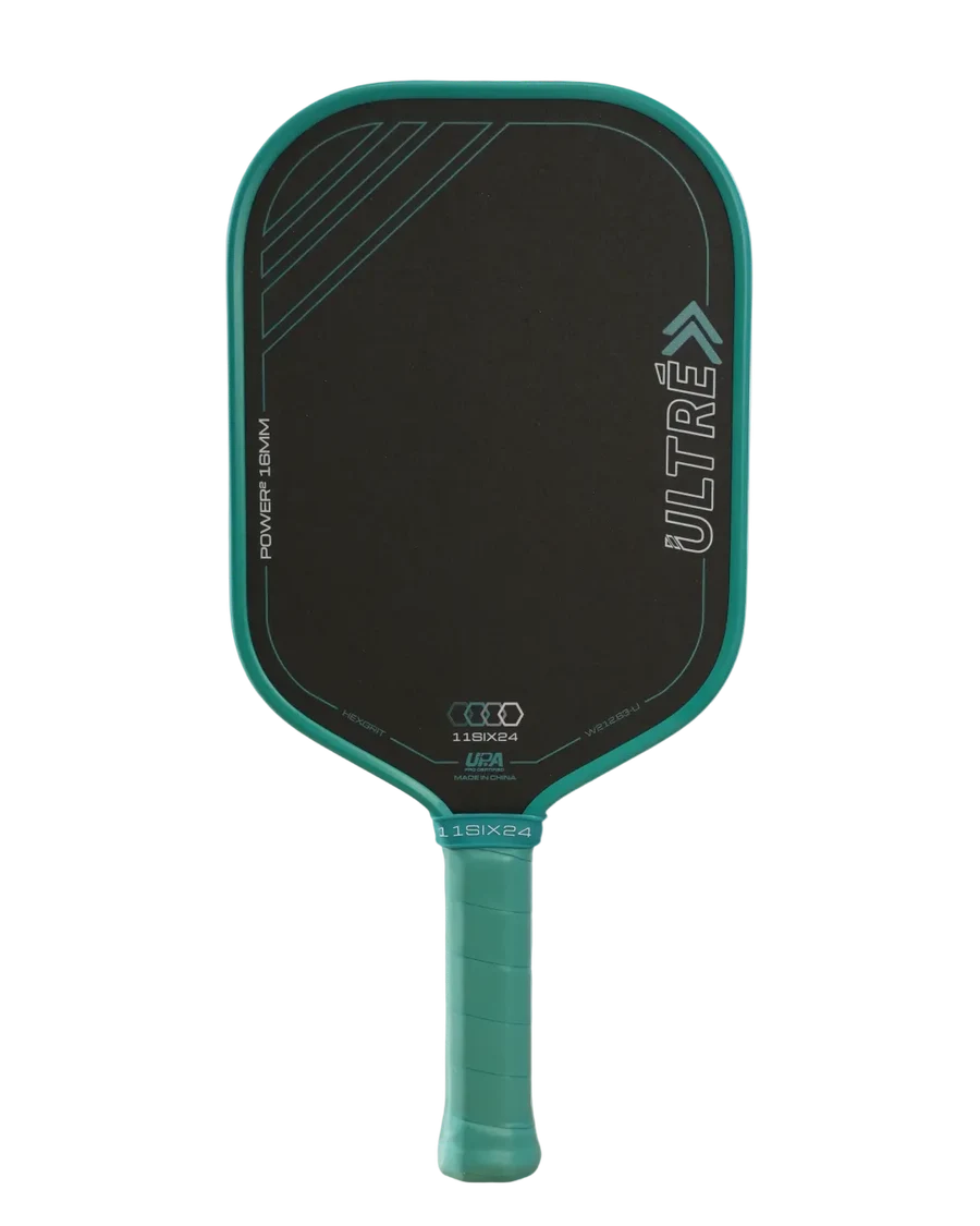 11SIX24 Power 2 Ultré in teal — flat-top hybrid shape with HexGrit carbon face