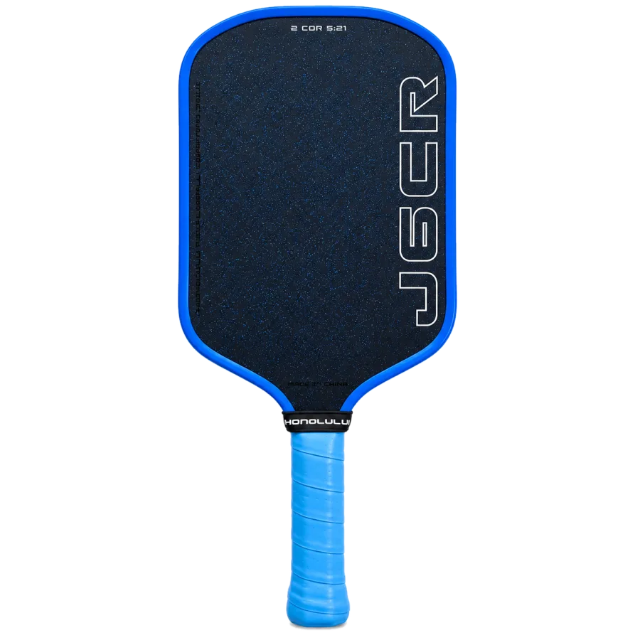 Honolulu J6CR elongated paddle with the blue-flecked Crystal Blue grit face and a 6 inch handle
