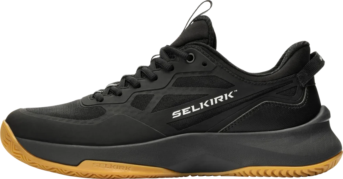 Selkirk CourtStrike Pro 3.0 pickleball shoe, Black colorway, lateral view