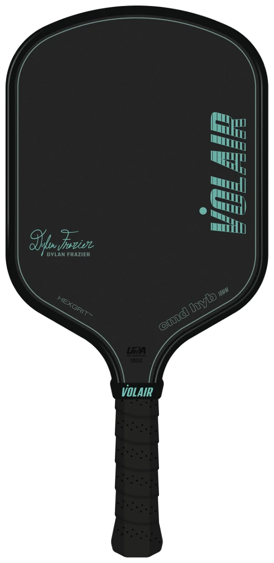Volair CMD HYB 16mm, Dylan Frazier signature paddle, hybrid shape with HexGrit carbon face